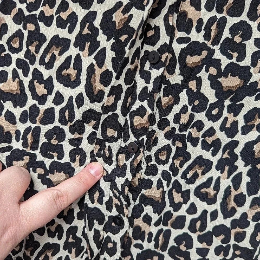 Vero Moda Simply Easy Shirt Tie Dress Animal leopard Print - Size XS - Picture 4 of 9